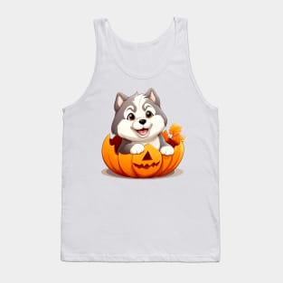 Siberian Husky Dog inside Pumpkin #3 Tank Top